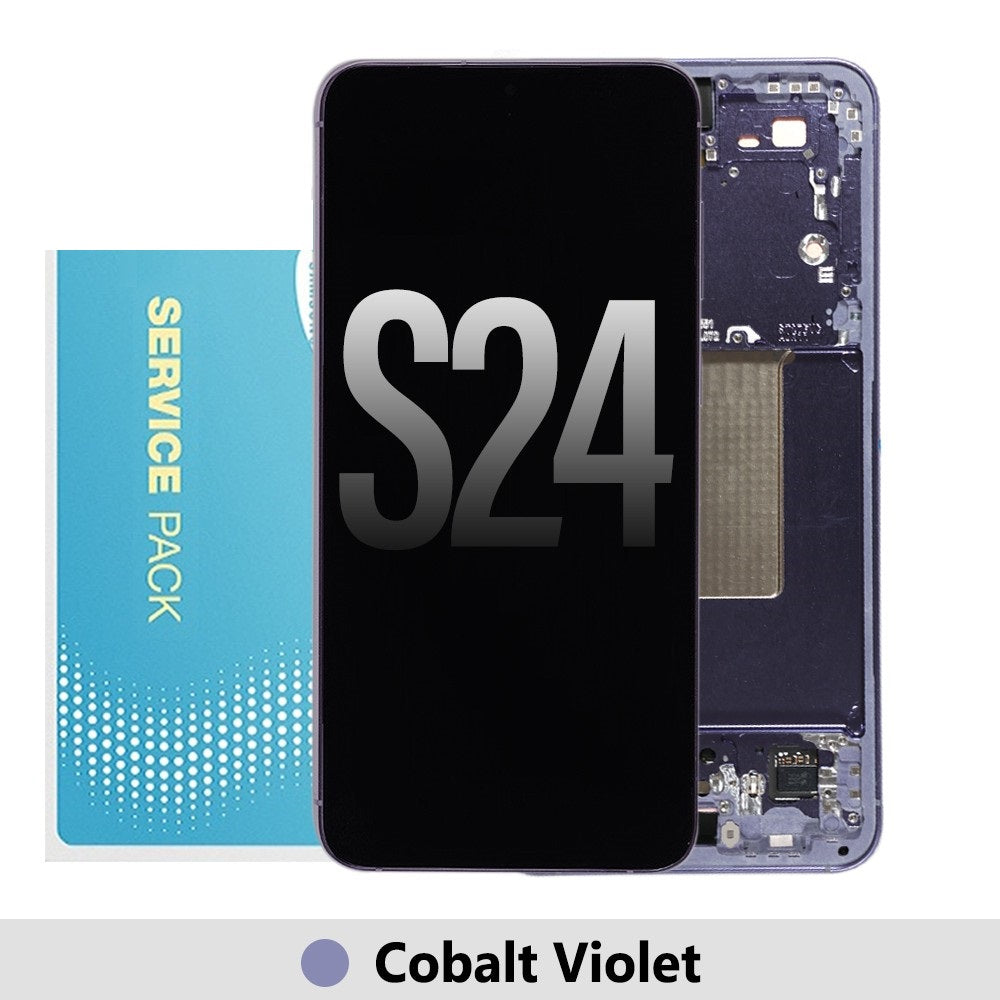 Samsung Galaxy S24 S921B OLED Screen Replacement Digitizer with Frame GH82-33287G (Service Pack)-Cobalt Violet Samsung Galaxy S24 S921B OLED Screen Replacement Digitizer with Frame GH82-33287G (Service Pack)-Cobalt Violet